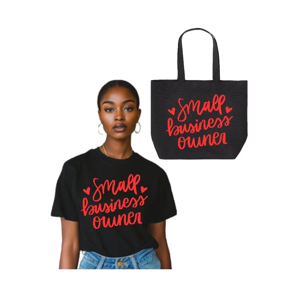 NEW | Small Business Owner Shirt & Tote Bundle- Red - Picture 1 of 3